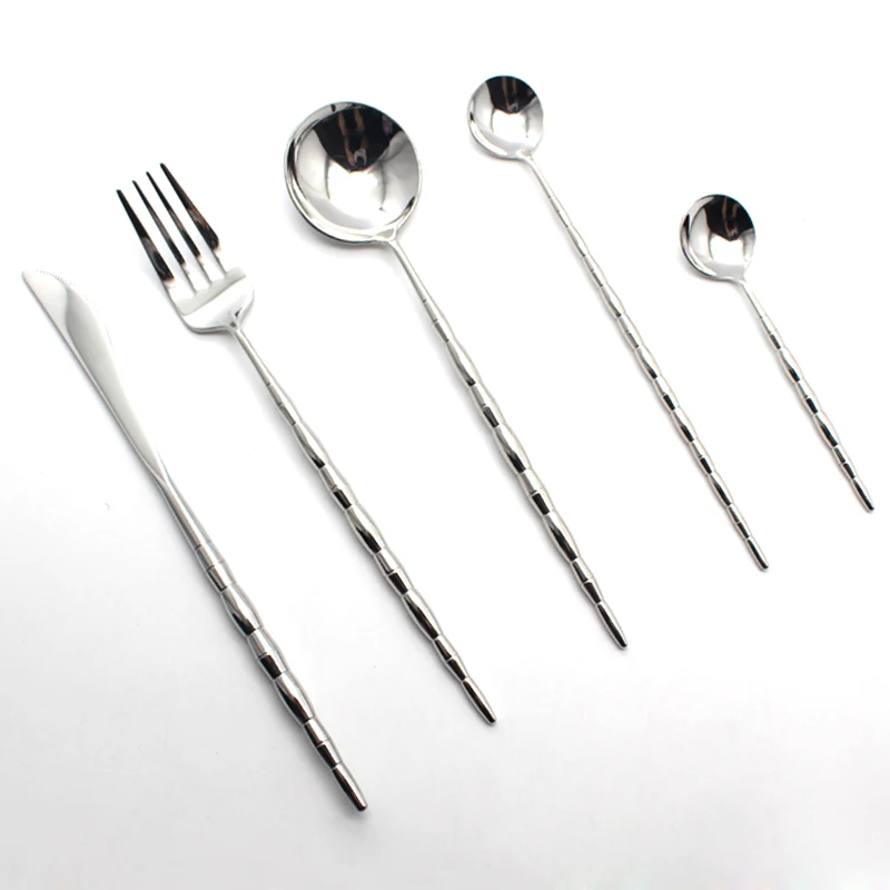 2017 New 420 Stainless Steel Sliver Cutlery Set Knife Fork Mirror