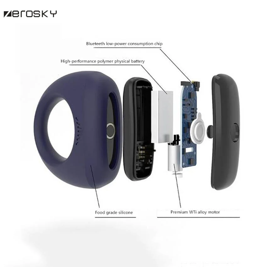 Zerosky мужское кольцо для пениса беспроводное вибрационное мобильного телефона