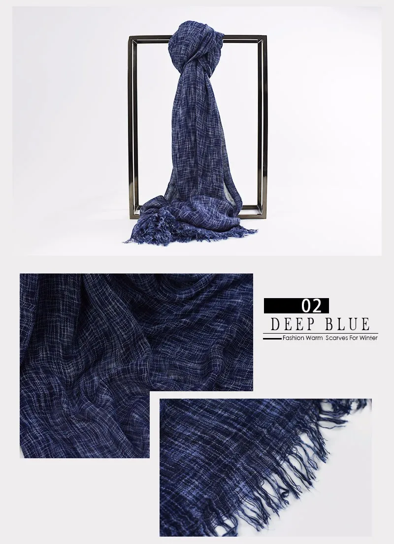 Весенний хлопковый шарф, брендовый однотонный шарф для мужчин, джинсовые синие шарфы, модный дизайн, с кисточками, Bufandas Cachecol, мужские шарфы