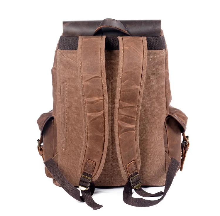 Обработанный маслянистым воском студенческий вместительный рюкзак Водонепроницаемый рюкзак для ноутбука холсты из чистого хлопка высококачественный кожаный рюкзак