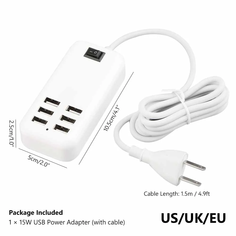 Ycdc desktop شاحن usb hub 6 منافذ المملكة المتحدة التوصيل مقبس الحائط حوض شحن سريع تمديد محول الطاقة ل الهاتف الخليوي قرص