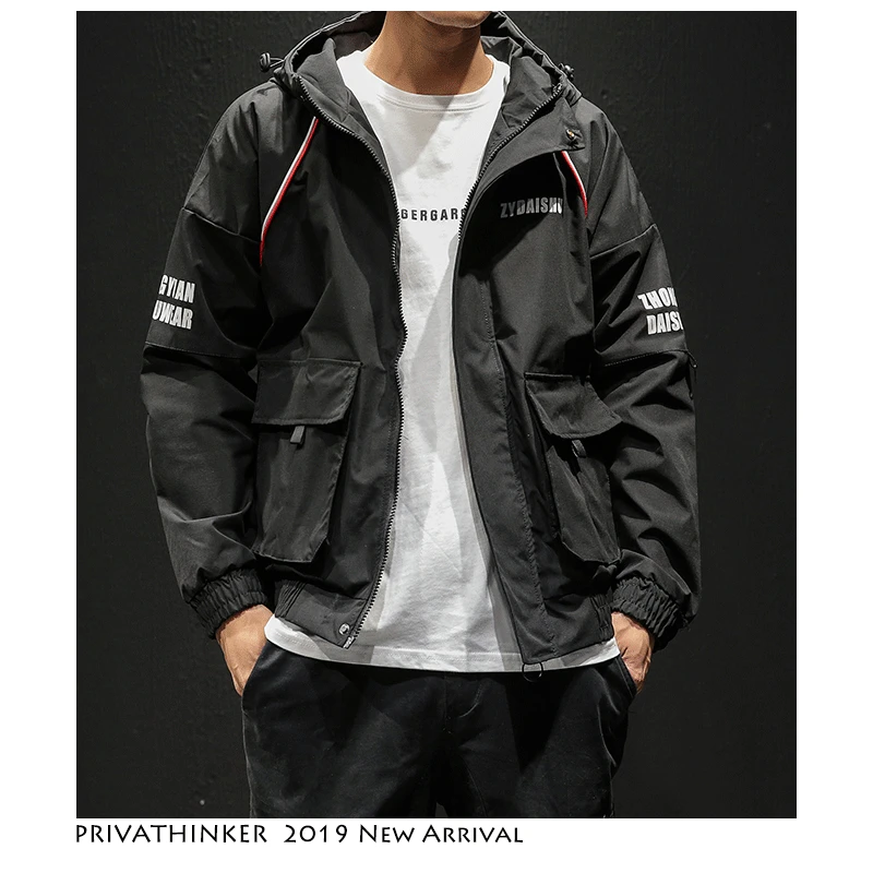 Privathinker Men Streetwear Bomber Jacket 2019 Mens Hip Hop Windbreaker Hooded Jacket Male Harajuku Fashions Red Jackets Coats Privathinker Men Streetwear Bomber Jacket 2019 Mens Hip Hop Windbreaker Hooded Jacket Male Harajuku Fashions Red Jackets Coats