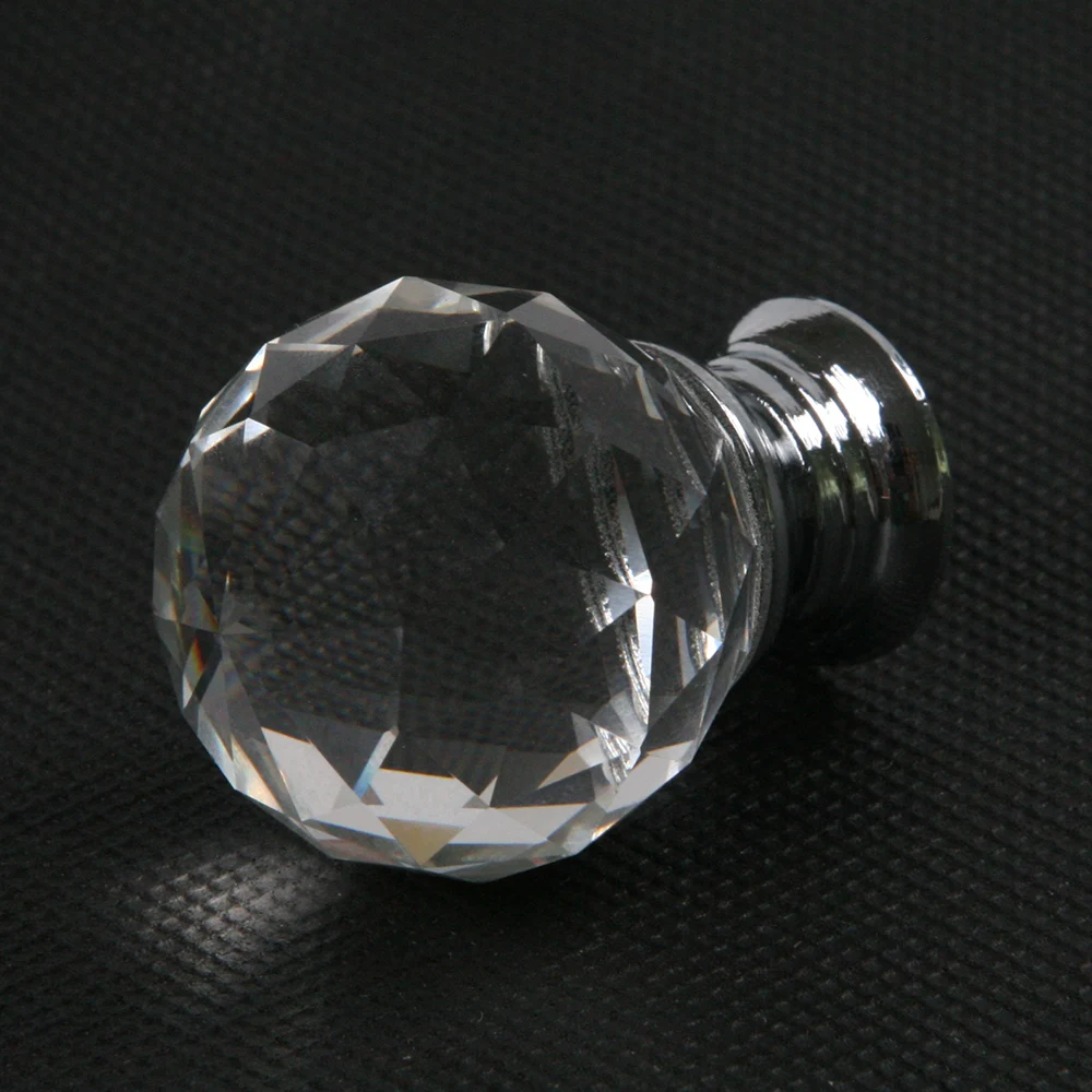 1 шт. 30 мм Diamond Форма Дизайн Кристалл Стекло ручки Шкаф ящика Потяните дверь шкафа шкаф ручки для оборудования, мебели