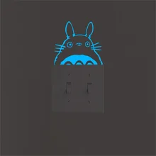 Мультяшный Тоторо светящийся Переключатель наклейка s светится в темноте наклейка на стену синяя флуоресцентная наклейка s для детской комнаты домашний декор