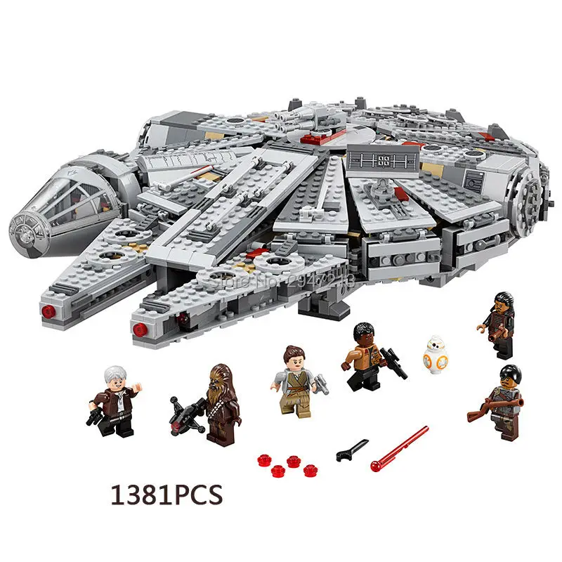 

hot lepin building bricks compatible LegoINGlys Star Wars Millennium Falcon and BB-8 Robot with figures weapons block toys gift