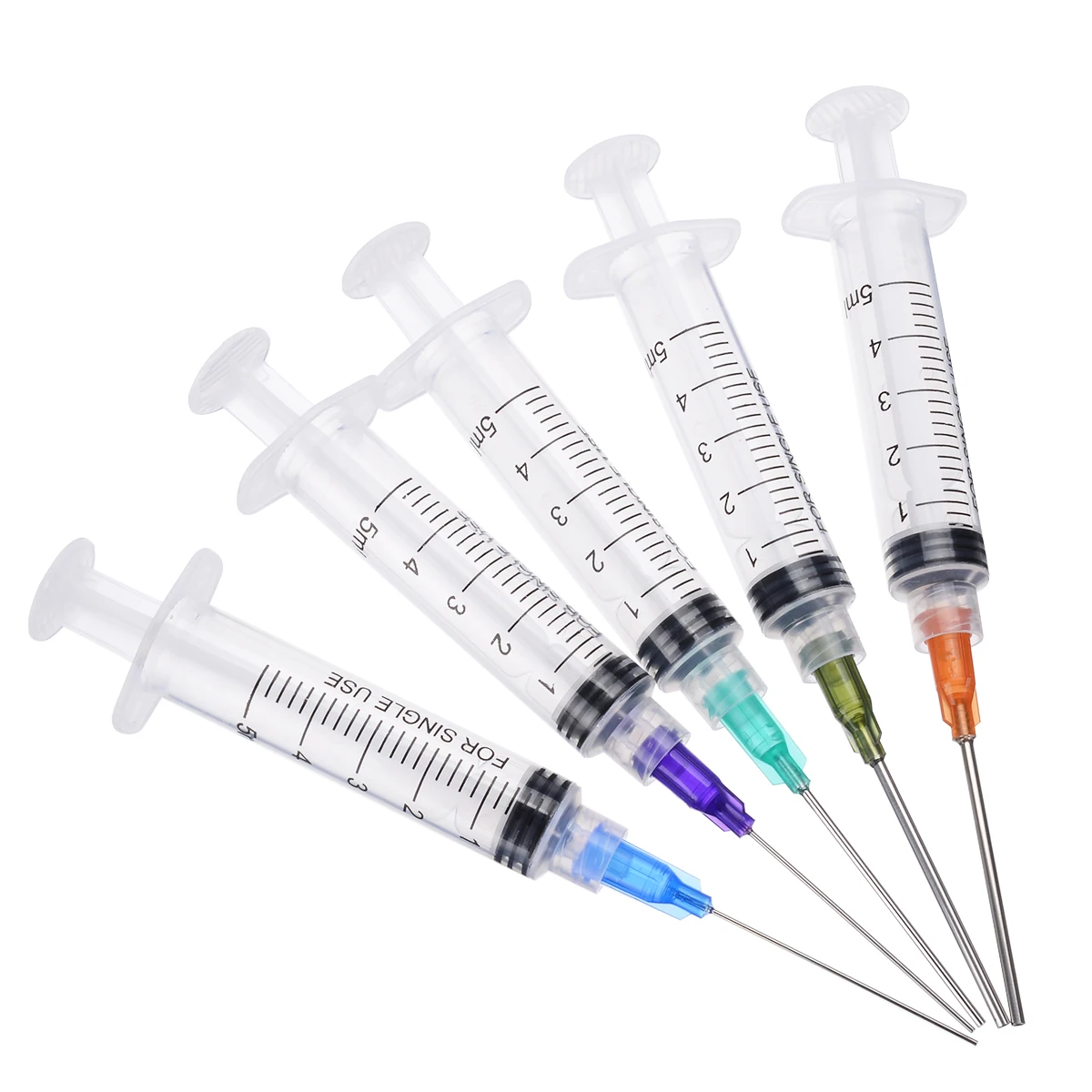 5 Piece 5ml Syringe Crimp Sealed Chemical Needle Tips Plastic Transparent Syringes For Glue Oil Ink Measuring Tools