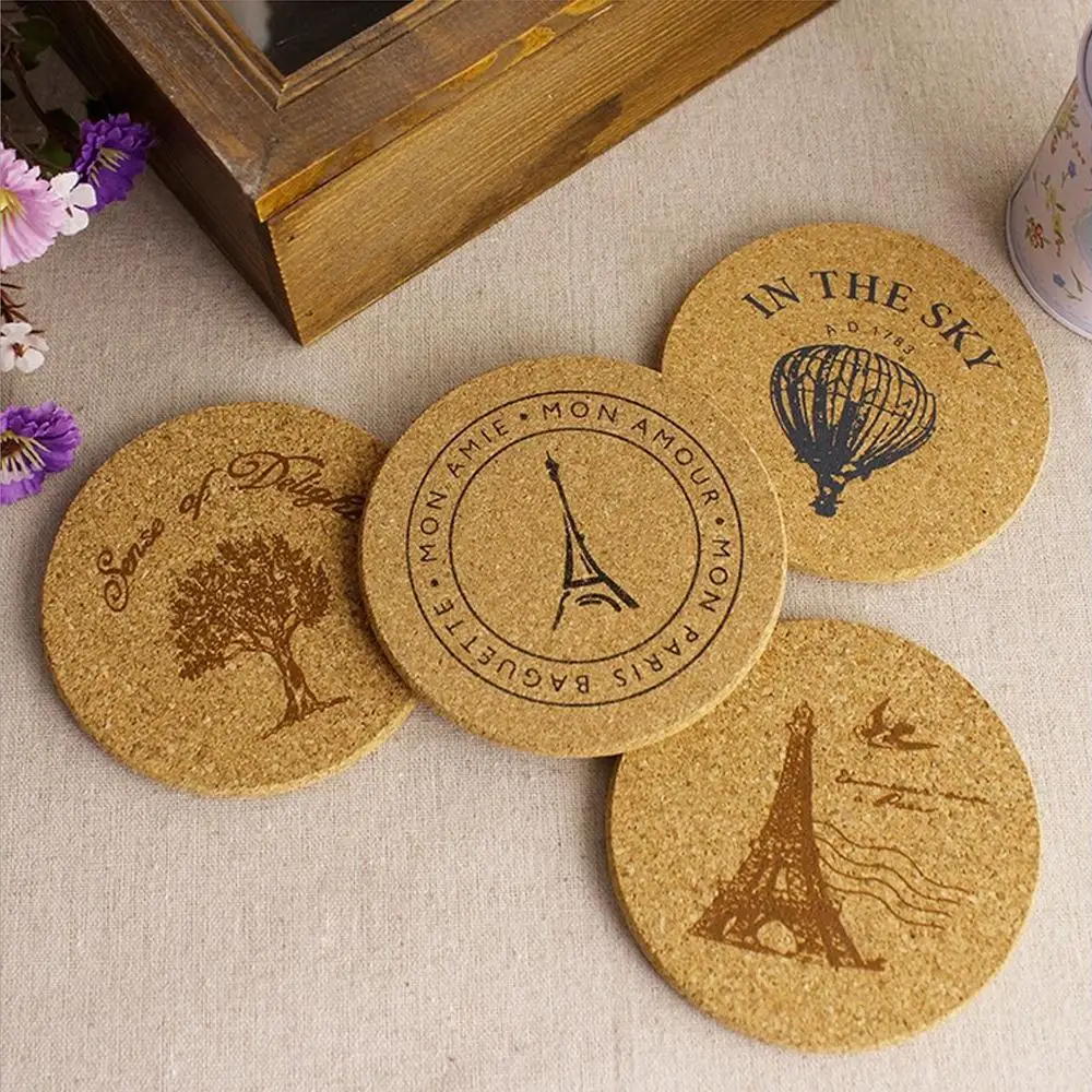 Buy 4pcs Cork Wood Drink Coaster Tea Coffee Cup Mat