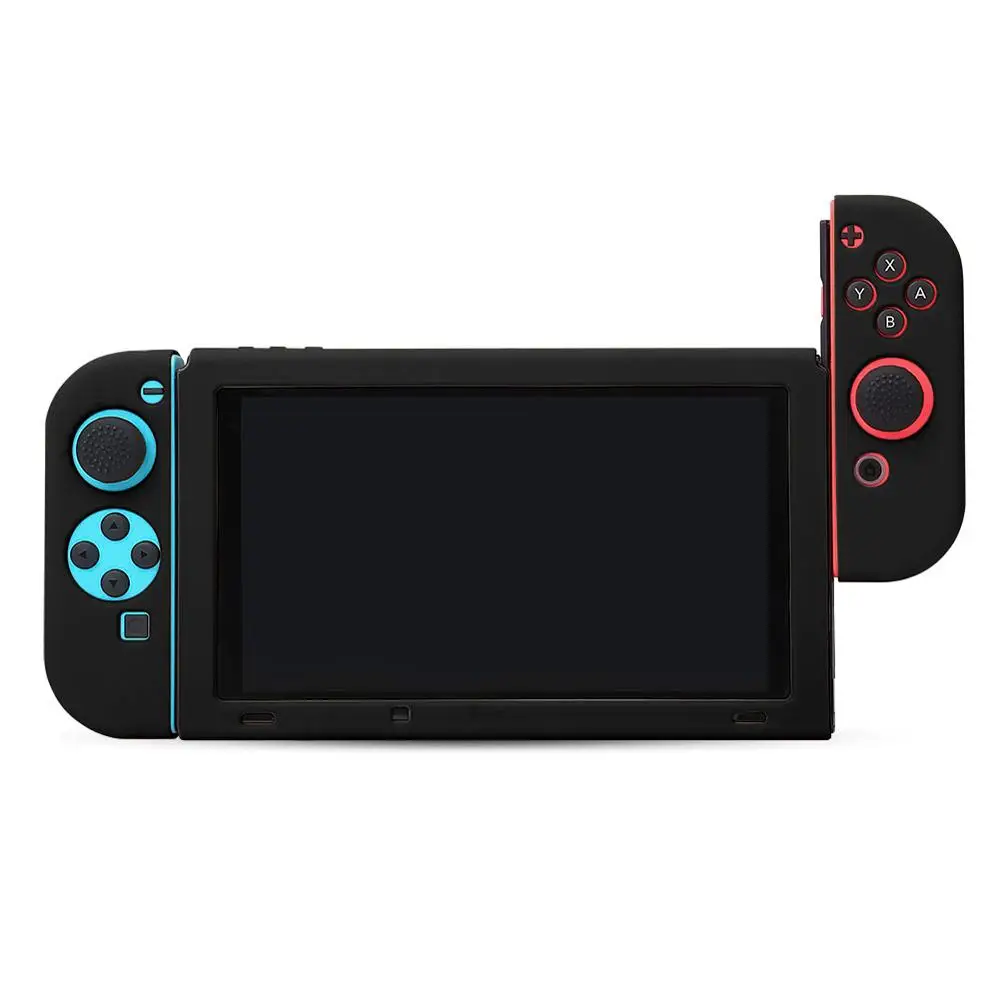 Мягкий силиконовый защитный чехол BUBM/Seperate Body Case/Grip Cover для nintendo Switch NS Console с контроллером Joy-Con - Цвет: Separate style Black