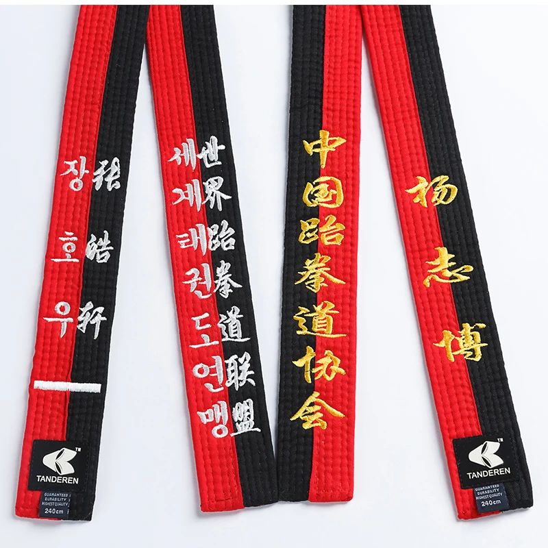 

Colorful Taekwondo Belt 100% Cotton Belt with 4cm width with cheap price
