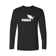 Funny Pumba New Fashion with TShirt Men Luxury European Style T Shirt Men Long Sleeve Cotton T-Shirt in Cotton Tees 4xl