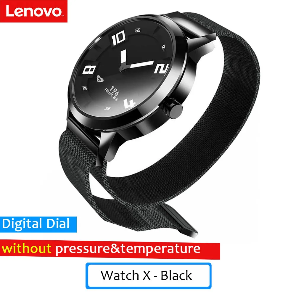 Lenovo Watch X/Watch X Plus Смарт-часы 80 атм водонепроницаемые светящиеся указки фитнес-трекер сна монитор сердечного ритма умные часы - Цвет: Watch X Black