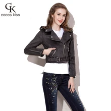 2017 New Women Fashion Personality Cashmere Leather Jacket All-match Composite Coat