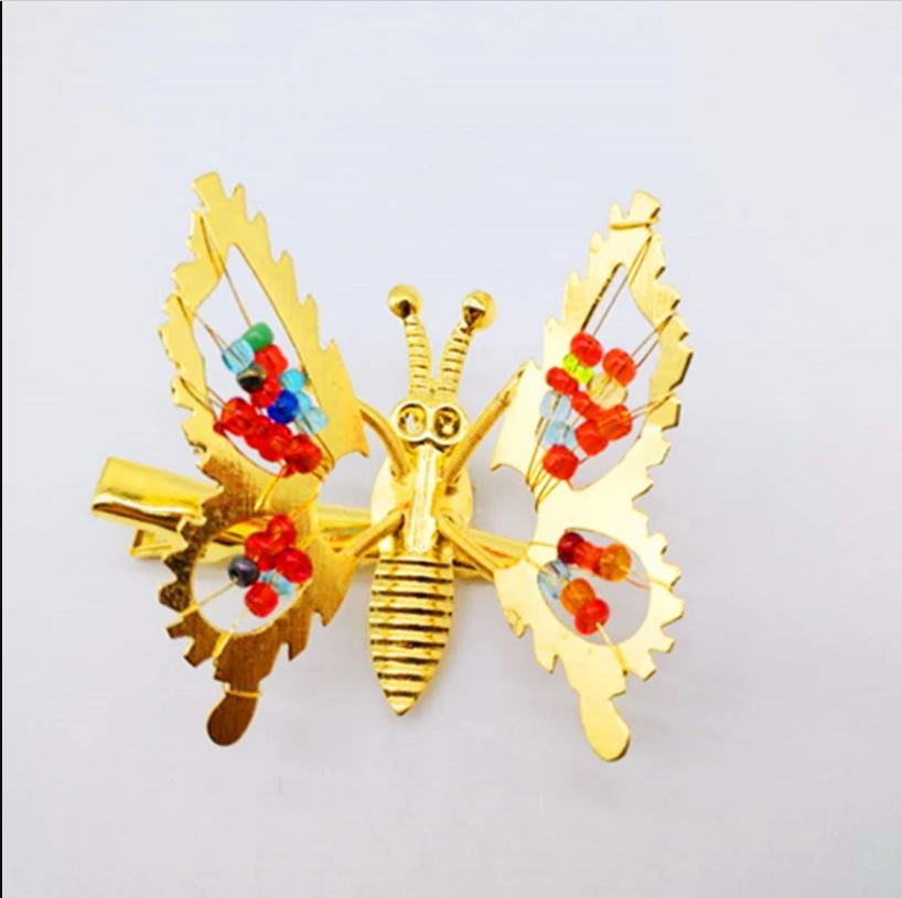 

Will shake the spring metal nostalgic butterfly three-dimensional duckbill clip side clip hair accessories Chinese skills