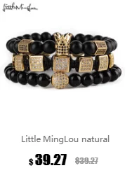 Little Minglou 2 шт./компл. натуральный камень Малахитовый тигровый глаз бисер цветной браслет для женщин и мужчин браслеты ювелирные изделия подарок для мужчин