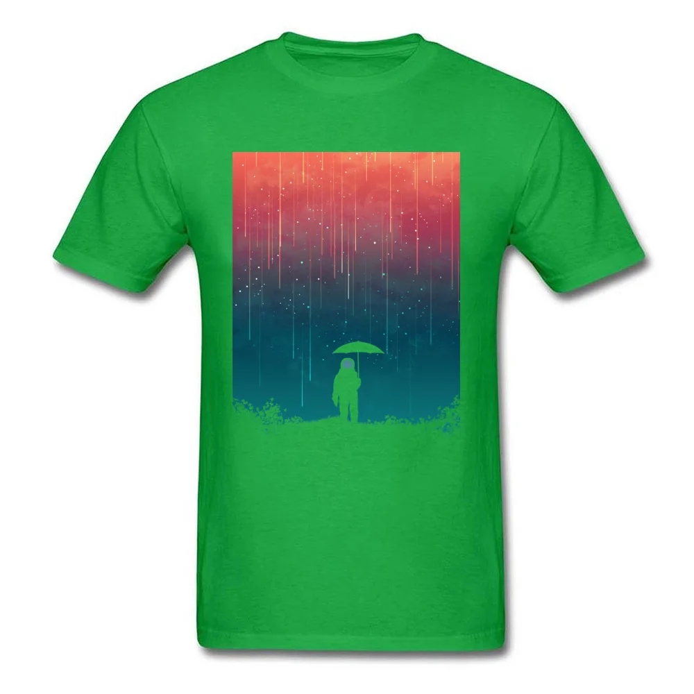 Cosmic downpour Round Neck Tshirts Labor Day Tops & Tees Short Sleeve Fashion Pure Cotton Casual Tee Shirt Design Man Cosmic downpour green