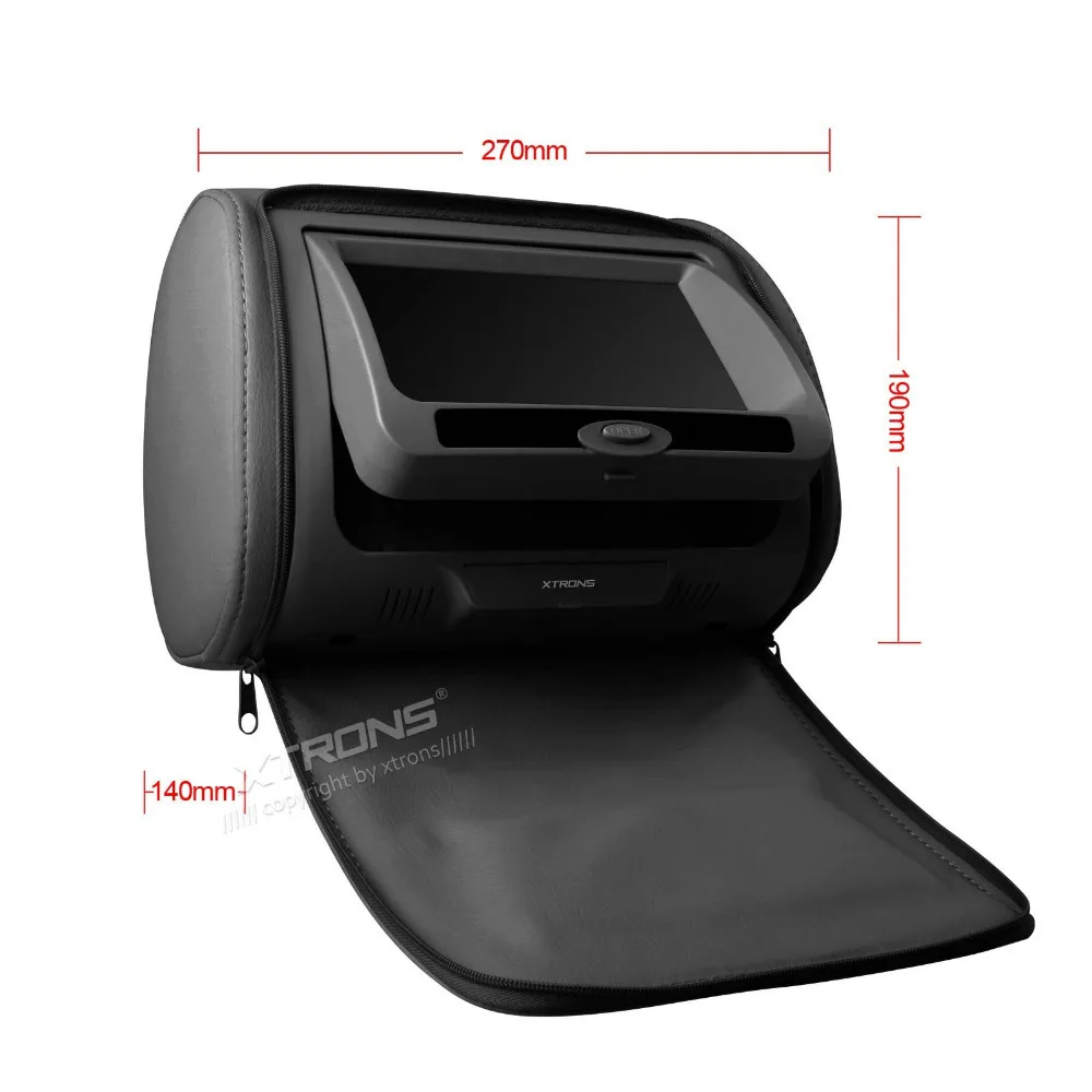 Cheap 2x7" Black Color (Grey & Beige Optional) Headrest Car DVD Car Headrest Monitor with DVD Buit-in IR& FM Transmitter 3