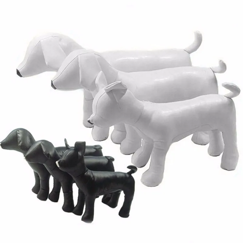 Черный/белый кожаный манекен для собак, модели для собак, одежда для собак, три размера, игрушки для собак