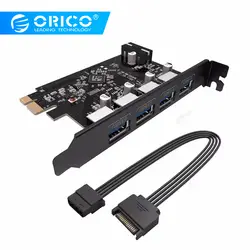 ORICO PVU3-4P Бесплатная доставка Desktop с вли Чипсет 4 Порты и разъёмы USB 3,0 платы PCI