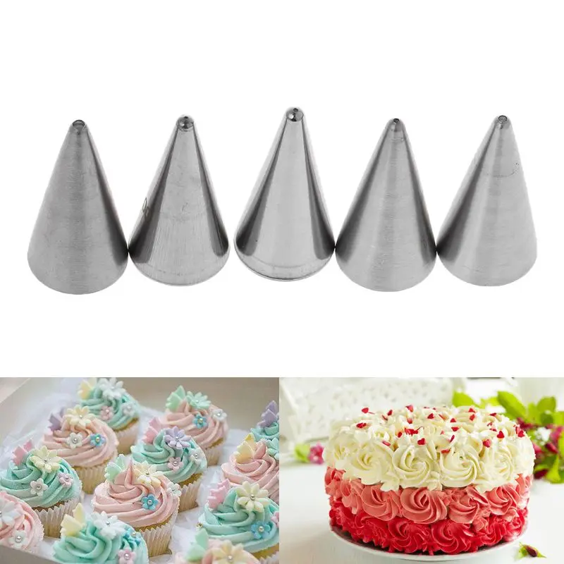

5Pcs Icing Nozzles Set Cake Decorating Piping Cookie Cream Writing Drawing Tip Filament Stainless Steel DIY Baking Tools