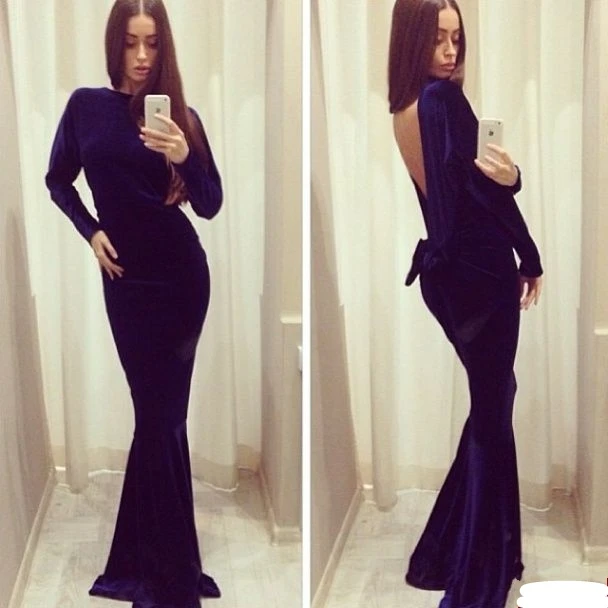 Wholesales Free Shipping Amazing Blackless Velvet Material Long Sleeves Cheap Elegant Formal Evening Prom Dresses In Prom Dresses From Weddings Events On Wholesales Free Shipping Amazing Blackless Velvet Material Long Sleeves Cheap Elegant Formal Evening Prom Dresses In Prom Dresses From Weddings Events On