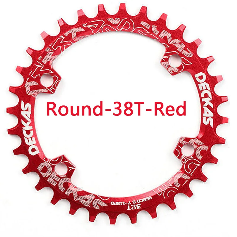 104bcd кольцо цепи велосипеда MTB велосипедная цепь кольцо узкая широкая цепь из колец цепь круглый кольцо в виде цепочки 32/34/36/38T узкая широкая цепь из колец цепь на один звездочка цепной передачи - Цвет: Round-38T-Red