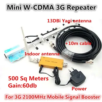 

New 3g Repeater 3G Signal Booster 3G UMTS W-CDMA 2100Mhz Repetidor 3G Repeater Booster 13dbi Yagi Antennas Full Sets