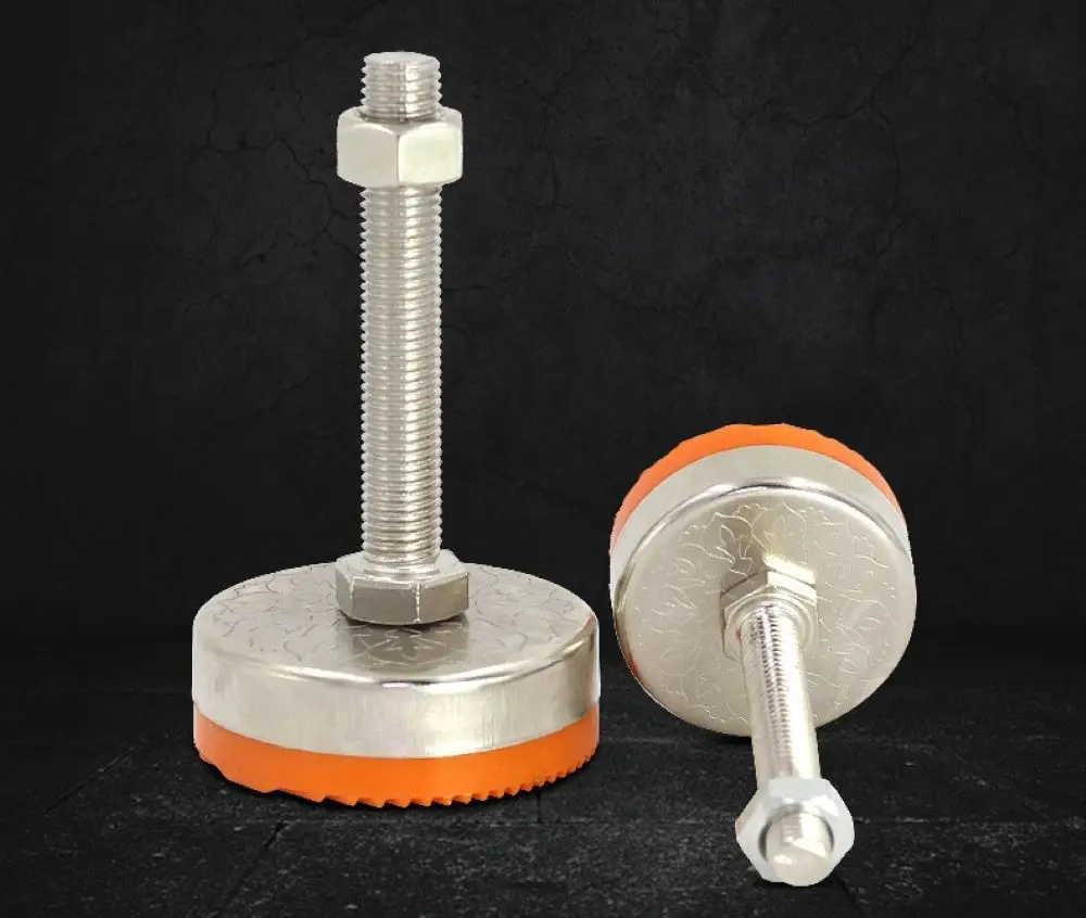 4pcs D60*M16*100~120 Adjustable Lathe Leg Thread Type Adjustable Levelling Feet Articulating Leveling legs Furniture Glide Pad afbeelding