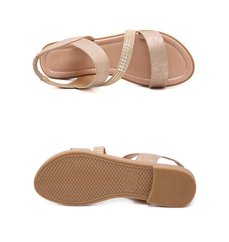 CEYANEAO/женские сандалии-гладиаторы со стразами; Летняя обувь; высококачественные пляжные сандалии; обувь с открытым носком на низком каблуке