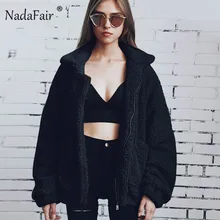 Nadafair толстый размера плюс зимняя флисовая куртка из искусственного меха пальто для женщин осеннее Теплое повседневное плюшевое пальто Верхняя одежда мягкое плюшевое пальто