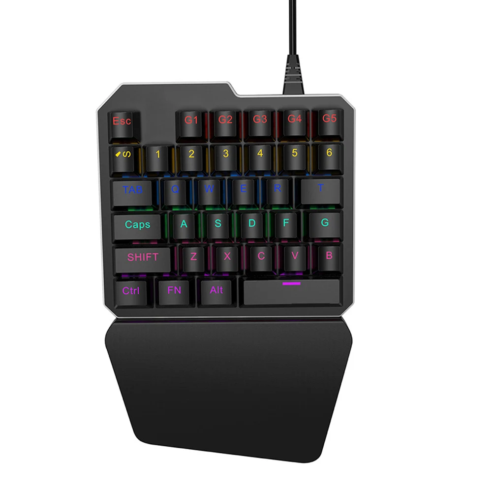 

New Hot One-hand 35 Keys Wired USB Gaming Mechanical Keyboard Keypad for PUBG Game