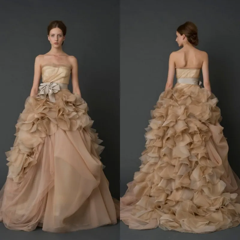 brown wedding dress