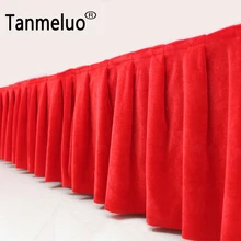 1 шт. 0,8*3 м Pleuche скатерть изысканный стол плинтус для свадебной вечеринки декор события поставщик отель открытый стол юбка вечерние детские