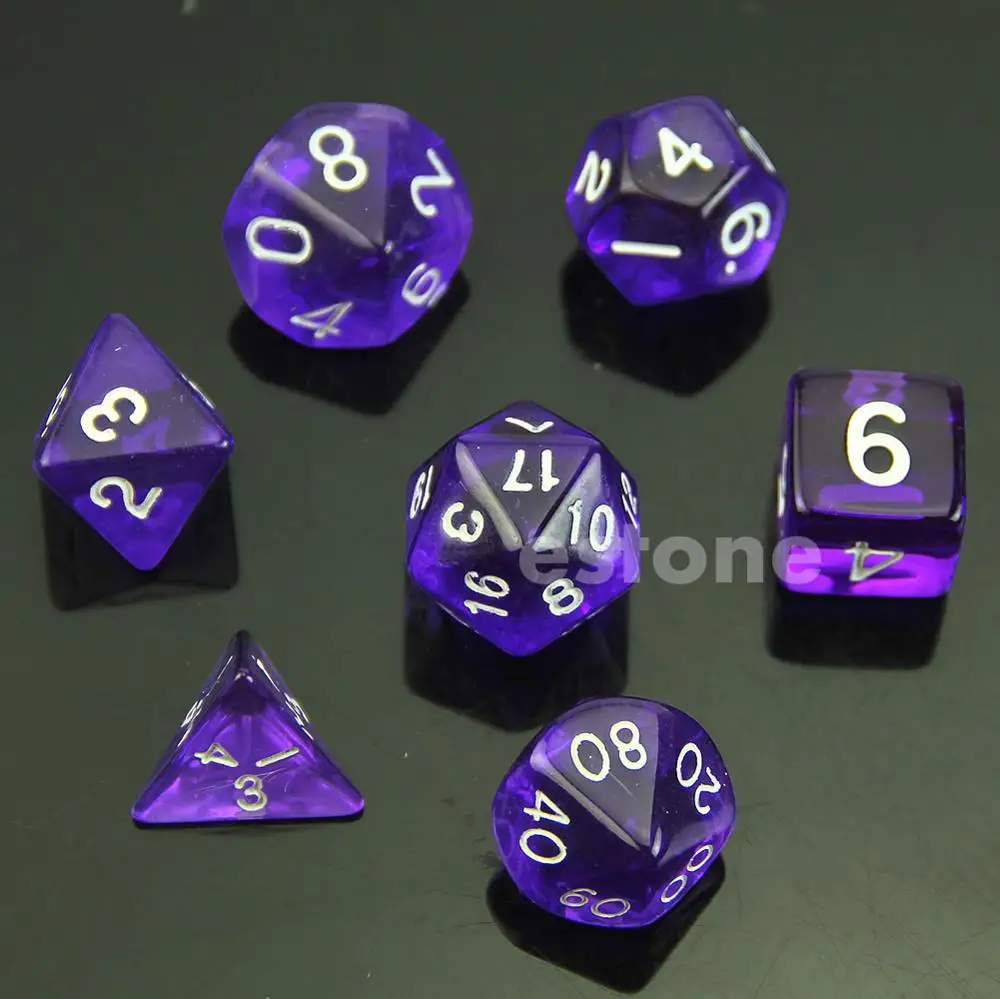 RPG D & DND Poly Dice настольная игра Набор из 7 сторонних die D4 D6 D8 D10 D12 D20|dice board games|poly dicedice |