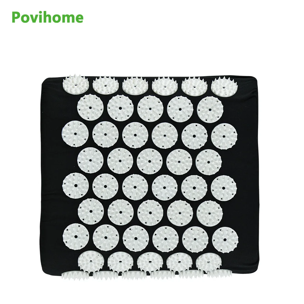 Square Acupressure Mat Relieve Stress Pain Acupuncture Pillow Spike
