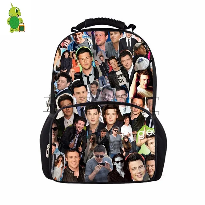 

Popular Cory Monteith Collages Print Backpack for Teenagers Daily Backpack Boys Girls School Laptop Bags Large Travel Rucksack