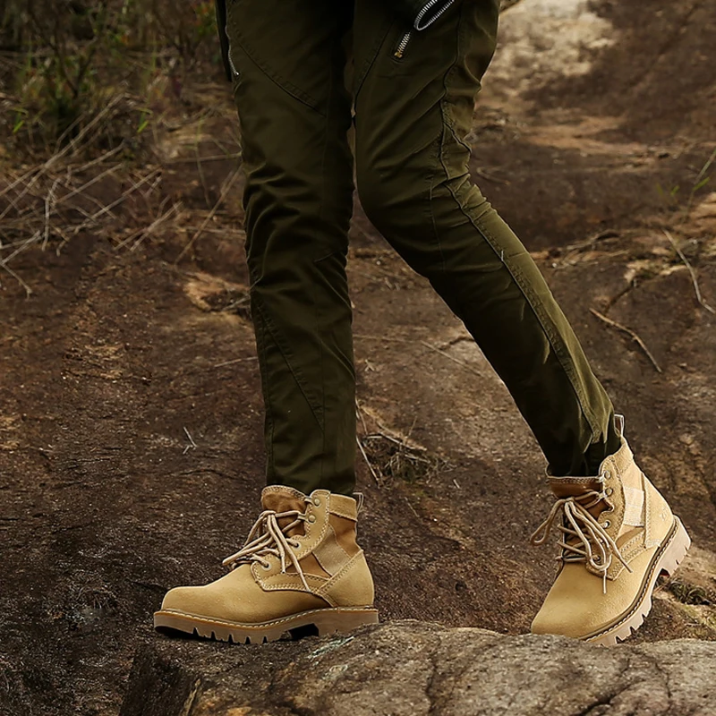 

Z.Suo Brand Black Flat Canvas New Fashion Men's Boots Autumn Shoes Men Desert Ankle Boots Genuine Leather Rubber Mens Work Boots