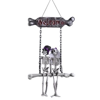 

1PC Skeleton Ghost Skull Door Ornament Door Hanger Door Decoration for Home Halloween Store