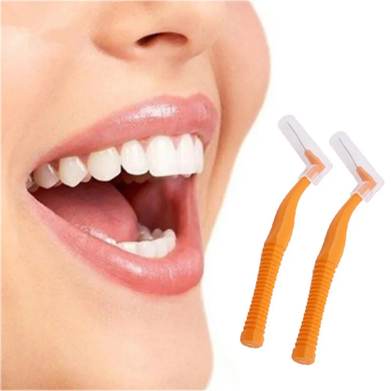 L Shape Push-Pull Interdental Brush 20Pcs/box Oral Care Teeth Whitening Dental Tooth Pick Orthodontic Toothpick - Цена: 261,17 руб.