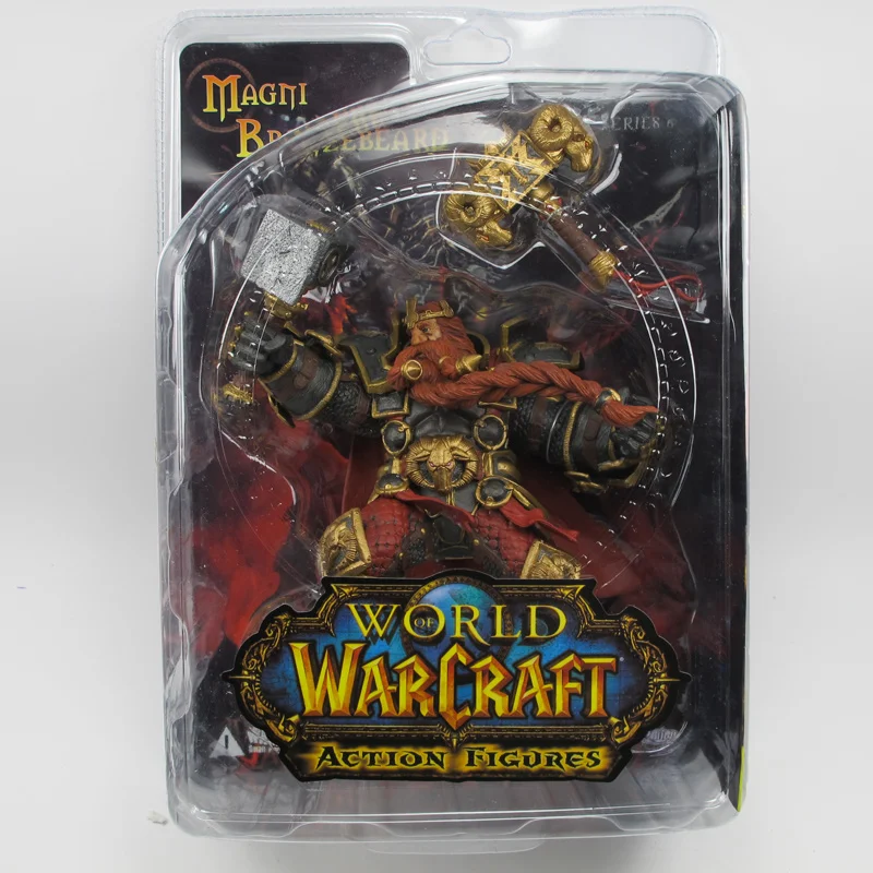 Wow DC экшн фигурка неограниченная Серия 6 дюймов Magni Bronzebeard [Dwarven King] WOW ПВХ модель