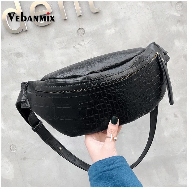 Riñonera Retro Para hombre y Mujer, bolso de cintura con cremallera de cuero de piedra, de alta para el pecho|Riñoneras|