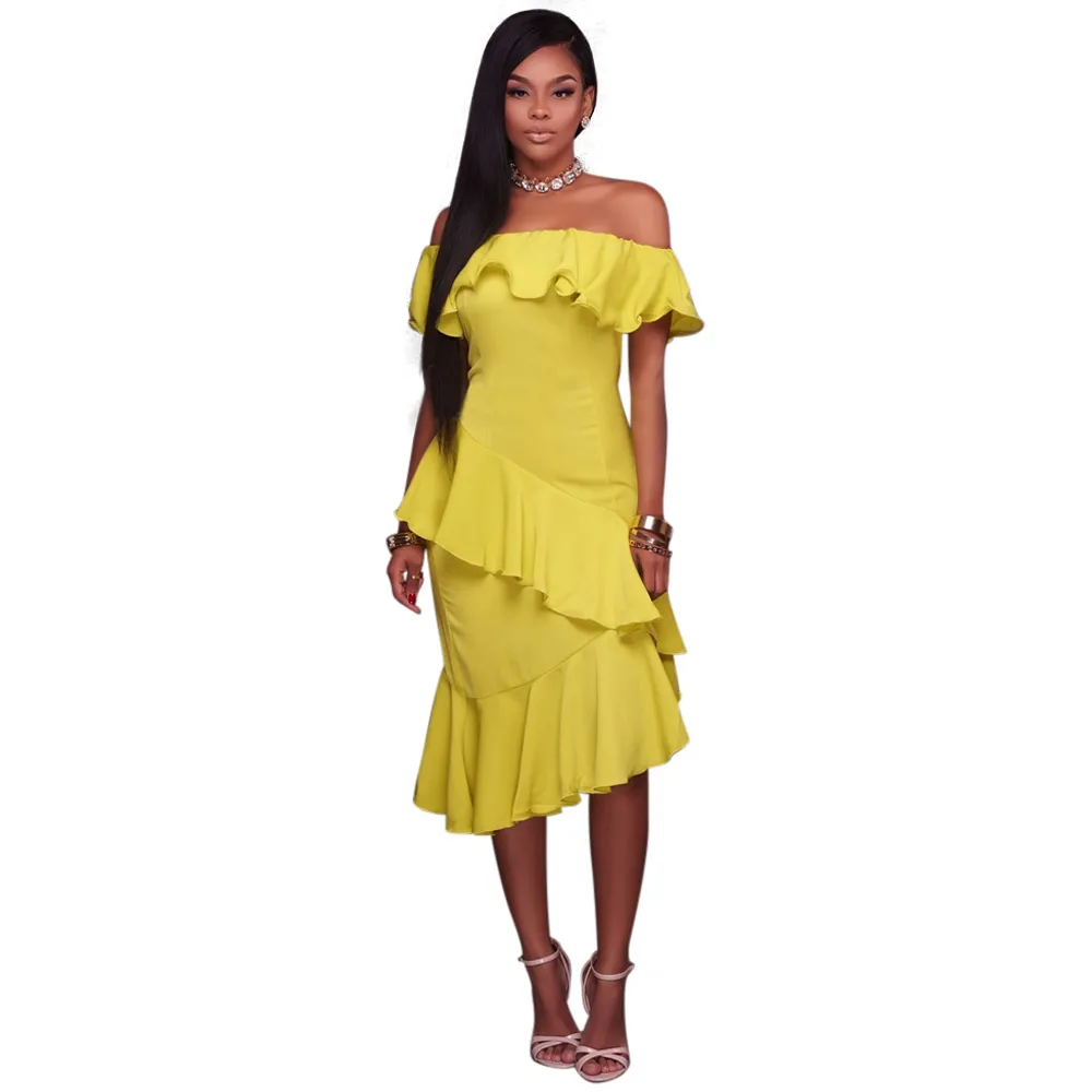 light yellow bodycon dress