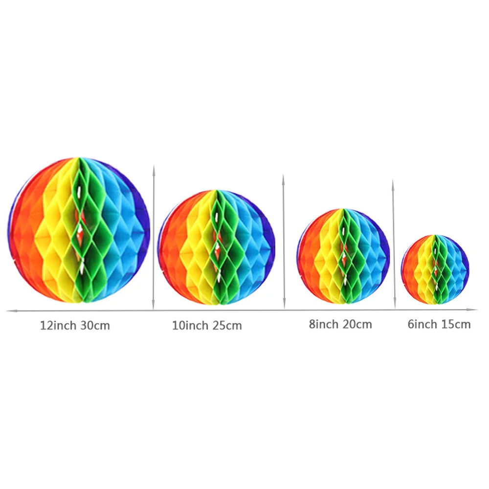 1 шт. радужные сотовые бумажные помпоны Фонари Шары для свадебы, дня рождения, для фестиваля вечерние украшение сцены