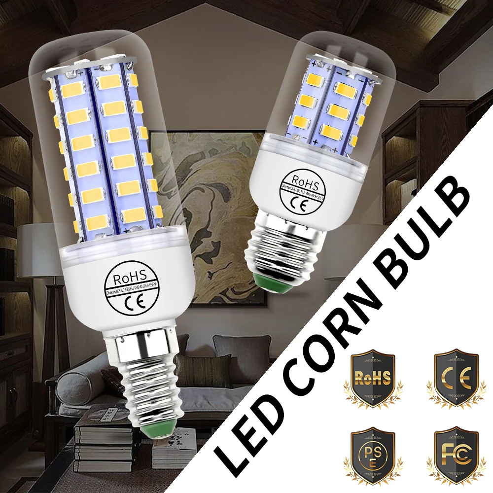 

E27 Led Lamp Corn Bulb E14 LED Light Bulb 220V Bombilas Candle Lamp 5730SMD 24 36 48 56 69 72leds Lampada Home Lighting 3W 5W 7W
