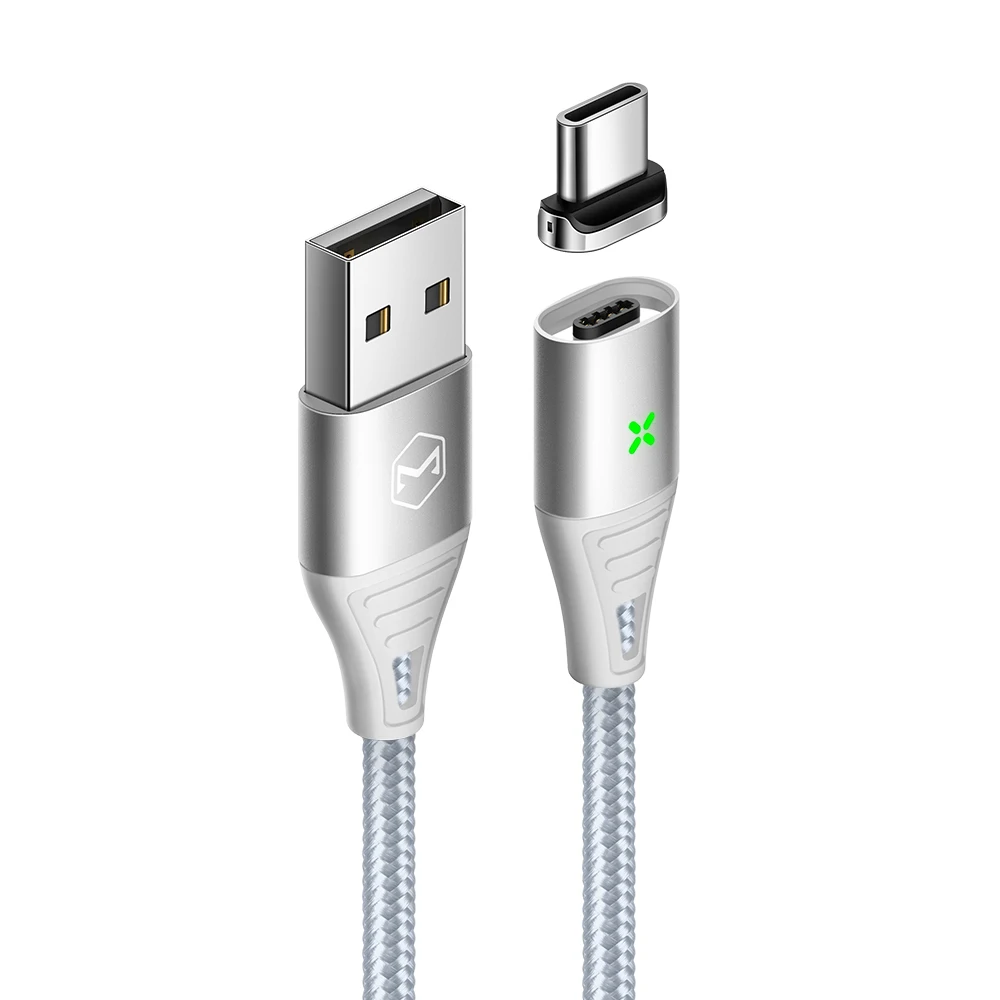 Mcdodo usb type C 3A Магнитный USB кабель для samsung Galaxy S10 S9 Plus QC 4,0 Быстрая зарядка для HUAWEI USB C зарядное устройство Магнитный провод - Цвет: Type C Silver