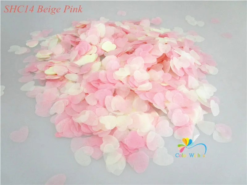 Paper confetti 1.5cm 10g(1000pcs) rose gold mixed heart shape balloon table wedding throwing supplies