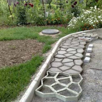 

DIY Plastic Path Maker Mold Manually Paving/Cement Brick Molds Patio Concrete Slabs Path Garden Ornaments