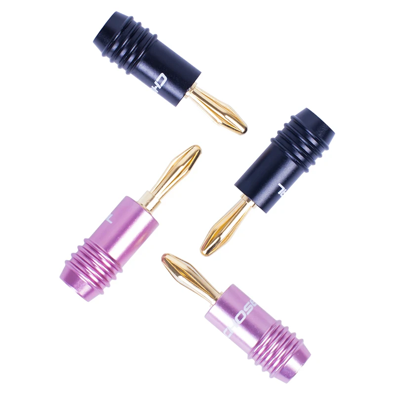 Choseal 4Pcslot QS6033 Banana Plugs JACK 24K Gold-Plated Connectors Amplifier Plug For Speaker Amplifiers  (4)