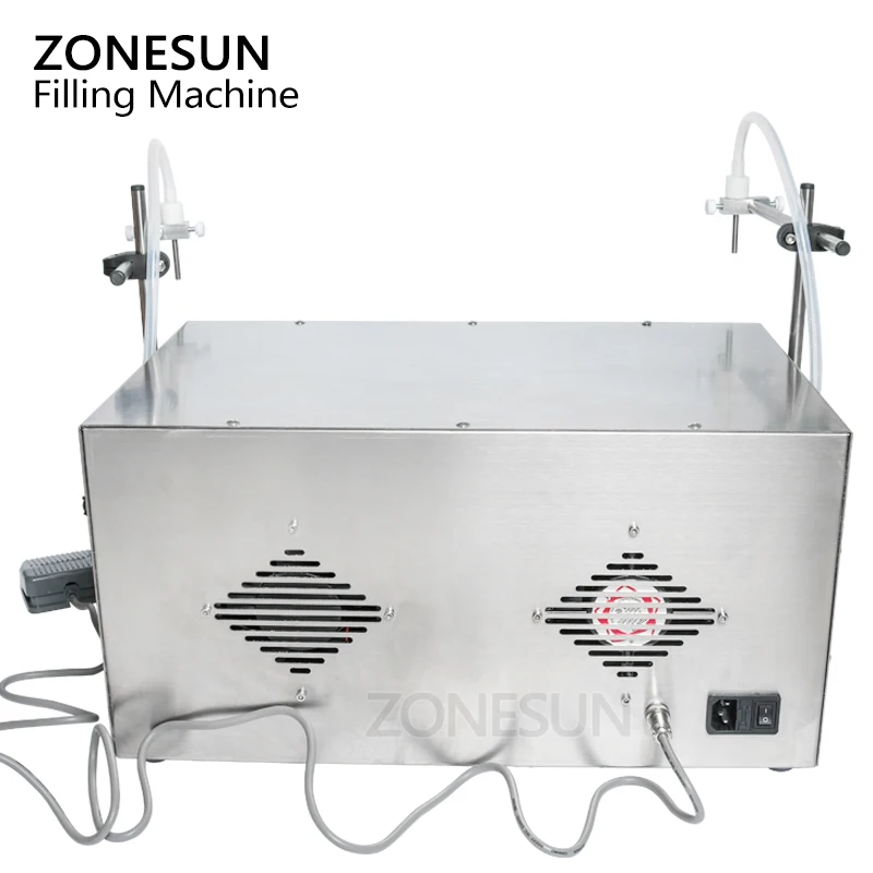 ZONESUN, 2 головки, Парфюмерная вода, сок, эфирное масло, Электрический перистальтический насос с цифровым управлением, разливочная машина для жидкости, 3-2500 мл