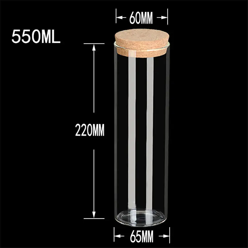 Стеклянные банки, бутылки с пробками большой контейнер для шафрана конфеты ванильный чай еда прозрачные пустые бутылки банки 4 шт./лот - Цвет: 550ml
