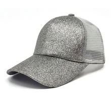 Женская Уличная Повседневная блестящая флуоресцентная сетчатая Кепка с открытым хвостом бейсбольная шляпа